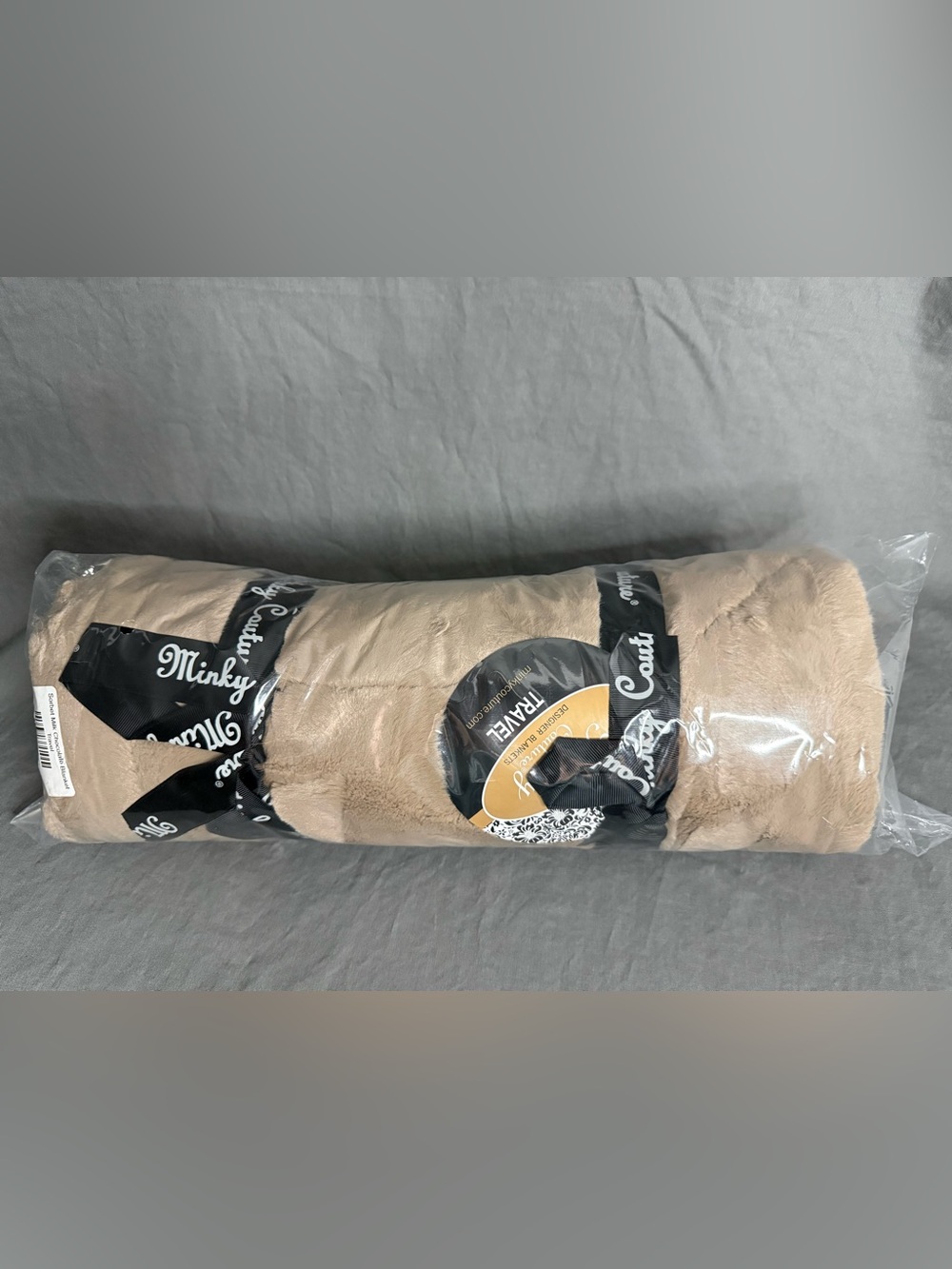 Minky Couture Plush Throw Blanket - Chocolate Milk (Taupe)